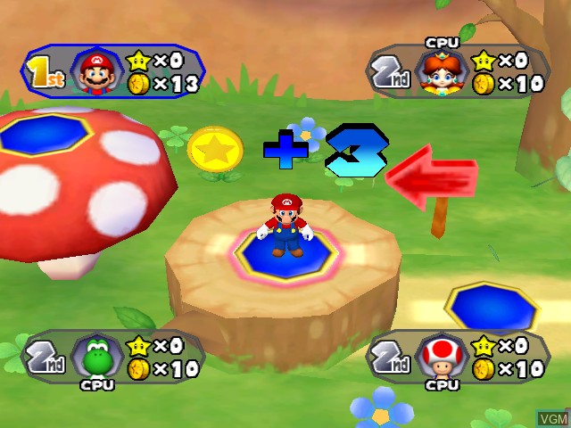 In-game screen of the game Mario Party 6 on Nintendo GameCube