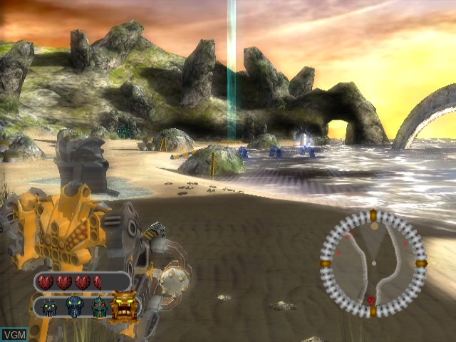 In-game screen of the game Bionicle Heroes on Nintendo GameCube
