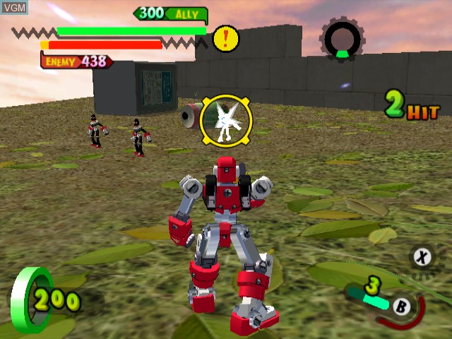 In-game screen of the game Gotcha Force on Nintendo GameCube