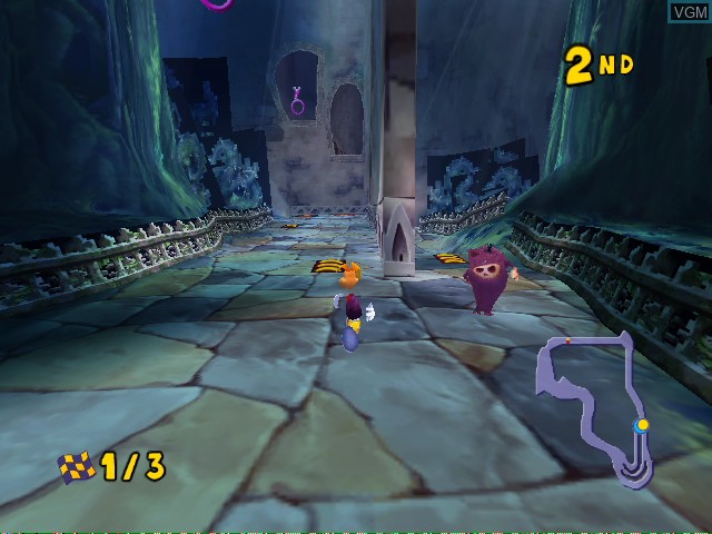 In-game screen of the game Rayman Arena on Nintendo GameCube