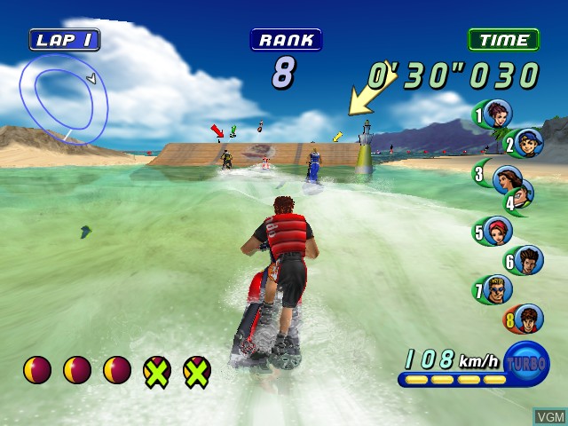 In-game screen of the game Wave Race - Blue Storm on Nintendo GameCube