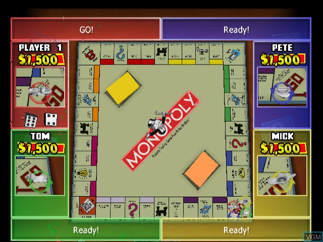 In-game screen of the game Monopoly Party on Nintendo GameCube