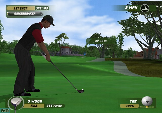 In-game screen of the game Tiger Woods PGA Tour 06 on Nintendo GameCube