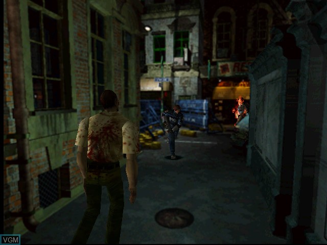 In-game screen of the game Resident Evil 2 on Nintendo GameCube