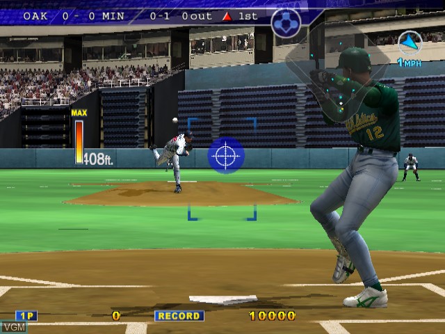 In-game screen of the game Home Run King on Nintendo GameCube
