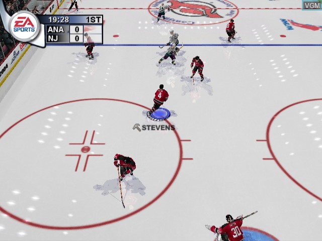 In-game screen of the game NHL 2004 on Nintendo GameCube