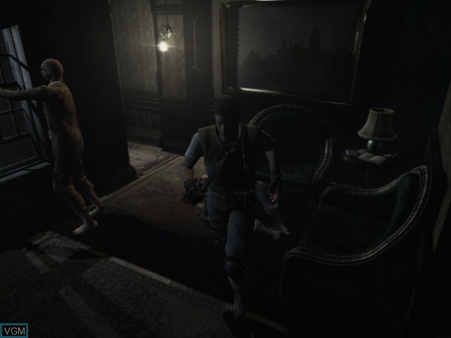 In-game screen of the game Resident Evil on Nintendo GameCube