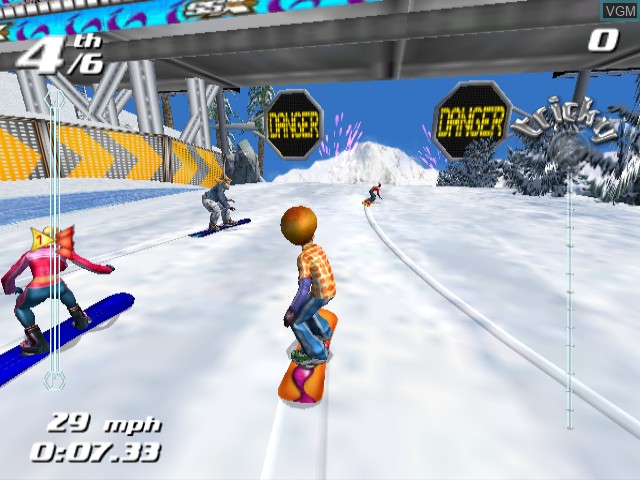 In-game screen of the game SSX Tricky on Nintendo GameCube