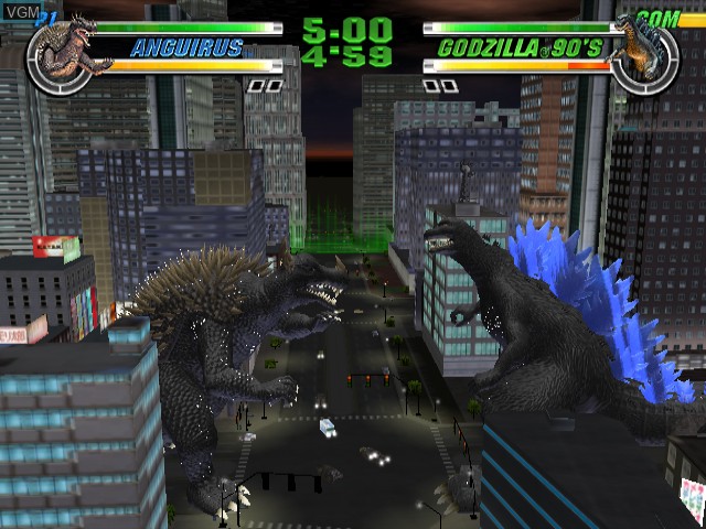In-game screen of the game Godzilla - Destroy All Monsters Melee on Nintendo GameCube