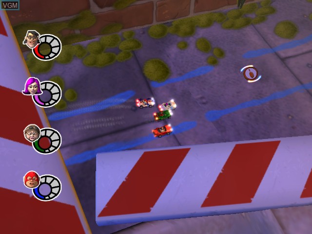 In-game screen of the game Micro Machines on Nintendo GameCube
