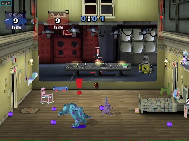 In-game screen of the game Monsters, Inc. Scream Arena on Nintendo GameCube
