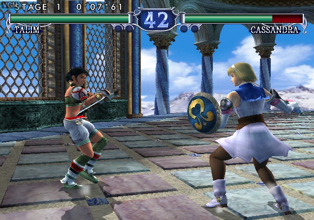 In-game screen of the game SoulCalibur II on Nintendo GameCube