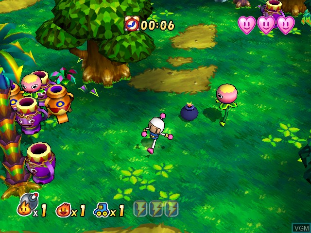 In-game screen of the game Bomberman Generation on Nintendo GameCube