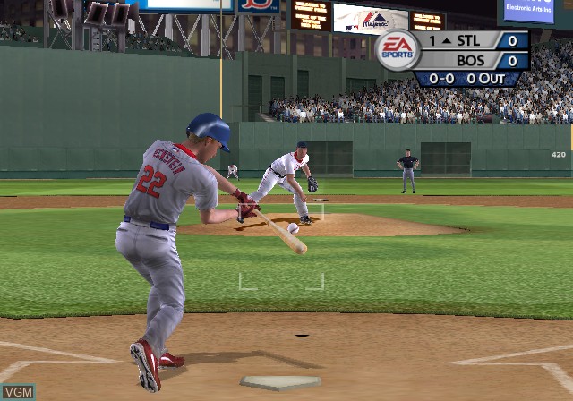 In-game screen of the game MVP Baseball 2005 on Nintendo GameCube