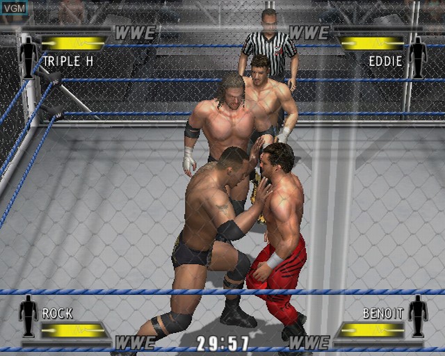 In-game screen of the game WWE Day of Reckoning on Nintendo GameCube
