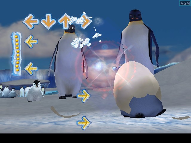 In-game screen of the game Happy Feet on Nintendo GameCube