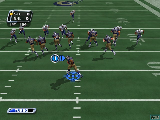 In-game screen of the game NFL Blitz 20-03 on Nintendo GameCube