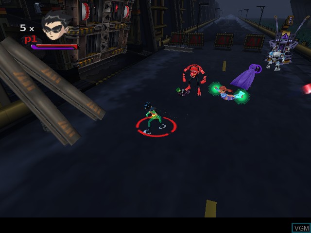 In-game screen of the game Teen Titans on Nintendo GameCube