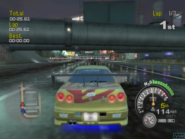 In-game screen of the game Street Racing Syndicate on Nintendo GameCube