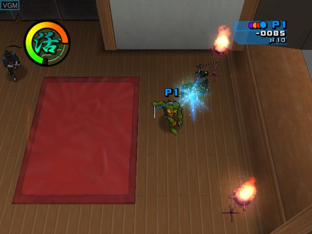 In-game screen of the game Teenage Mutant Ninja Turtles 2 - Battle Nexus on Nintendo GameCube