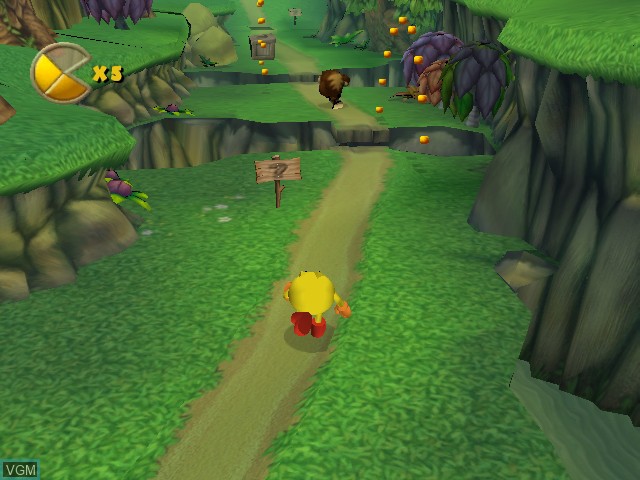 In-game screen of the game Pac-Man World 2 on Nintendo GameCube