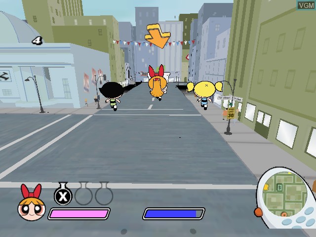 In-game screen of the game Powerpuff Girls, The - Relish Rampage on Nintendo GameCube