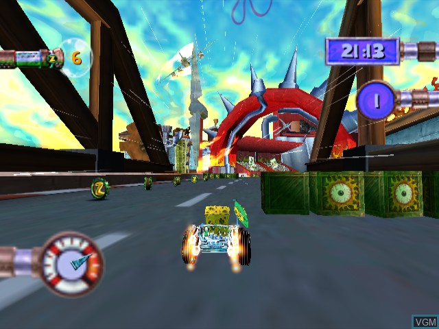 In-game screen of the game SpongeBob SquarePants - Creature from the Krusty Krab on Nintendo GameCube