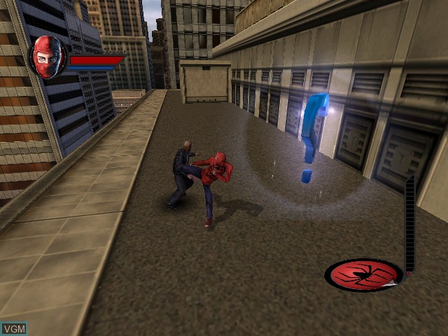 In-game screen of the game Spider-Man - The Movie on Nintendo GameCube