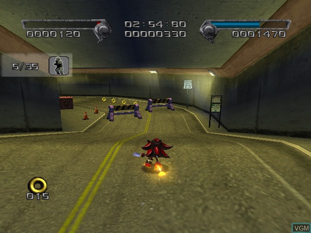 In-game screen of the game Shadow the Hedgehog on Nintendo GameCube