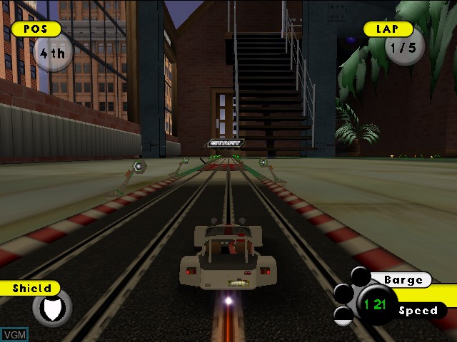 In-game screen of the game Grooverider - Slot Car Thunder on Nintendo GameCube