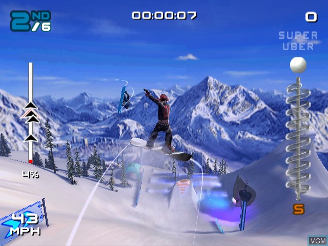 In-game screen of the game SSX 3 on Nintendo GameCube