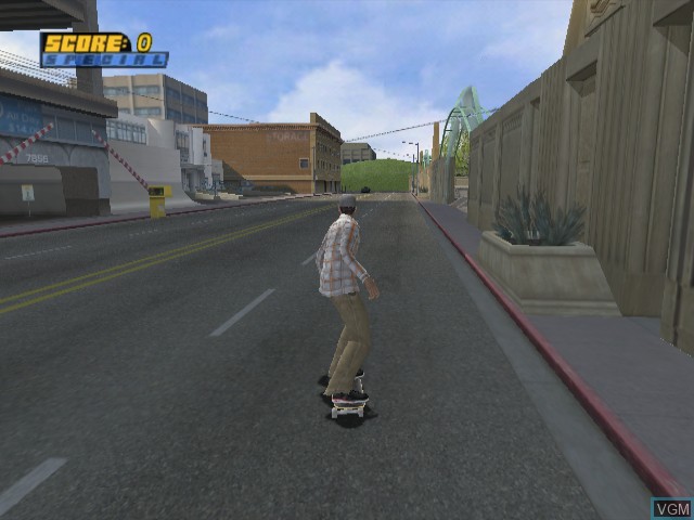 In-game screen of the game Tony Hawk's Pro Skater 4 on Nintendo GameCube