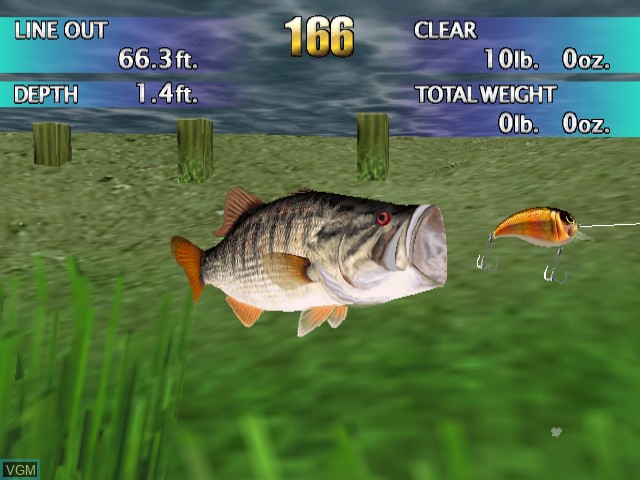 In-game screen of the game Top Angler on Nintendo GameCube