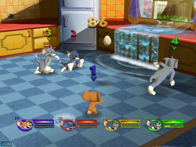 In-game screen of the game Tom & Jerry in War of the Whiskers on Nintendo GameCube
