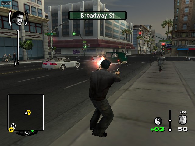 In-game screen of the game True Crime - Streets of LA on Nintendo GameCube