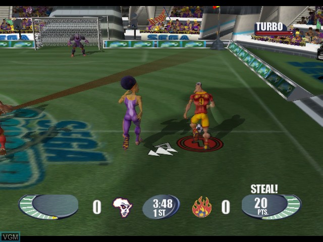 In-game screen of the game Sega Soccer Slam on Nintendo GameCube