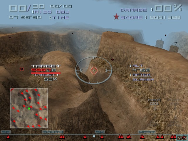 In-game screen of the game Top Gun - Combat Zones on Nintendo GameCube