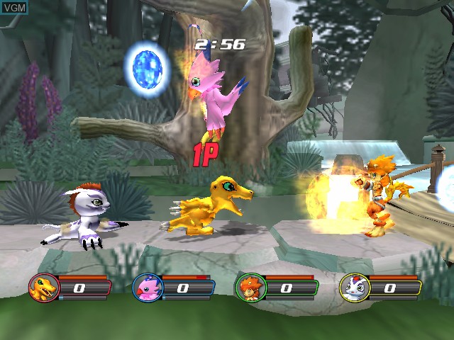 In-game screen of the game Digimon Rumble Arena 2 on Nintendo GameCube
