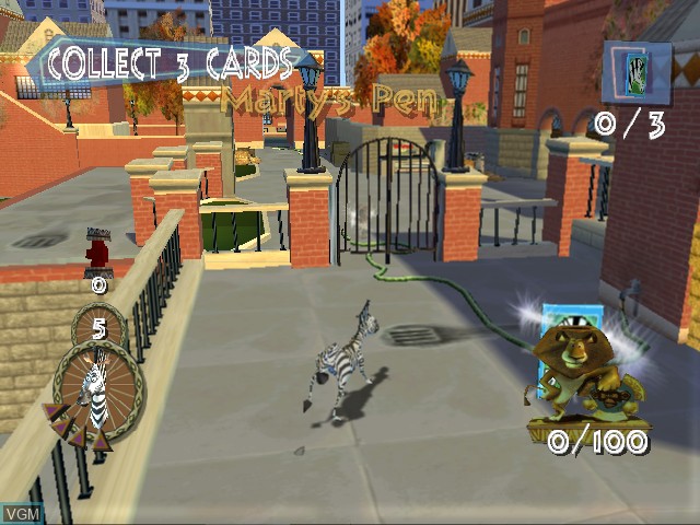 In-game screen of the game Madagascar on Nintendo GameCube