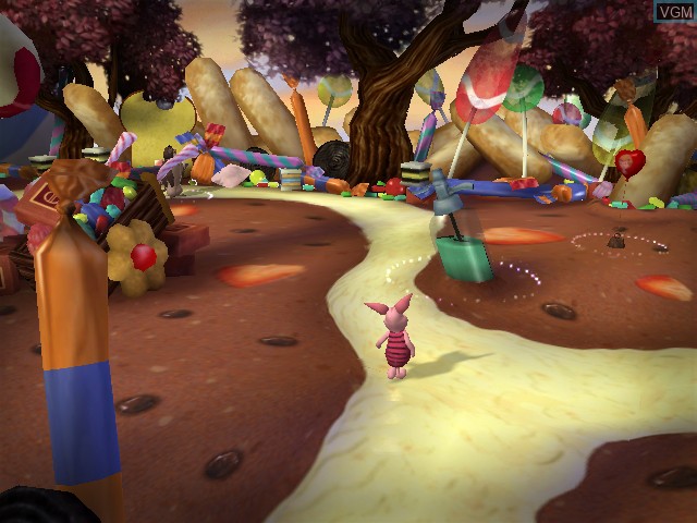 In-game screen of the game Piglet's Big Game on Nintendo GameCube