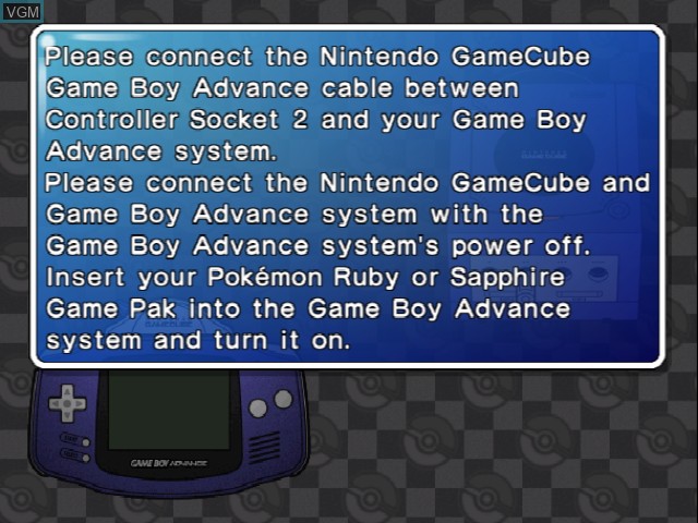 In-game screen of the game Pokemon Box - Ruby and Sapphire on Nintendo GameCube