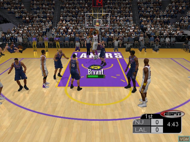 In-game screen of the game NBA 2K3 on Nintendo GameCube