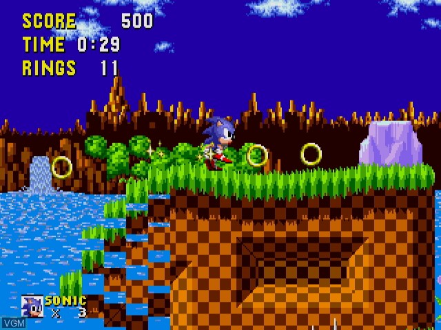 In-game screen of the game Sonic Mega Collection on Nintendo GameCube