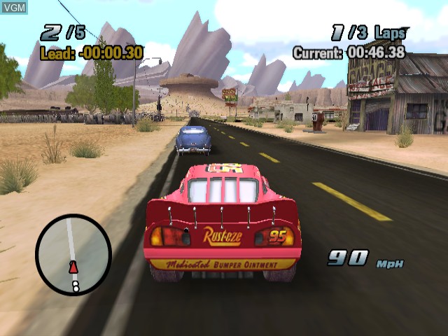 In-game screen of the game Cars on Nintendo GameCube