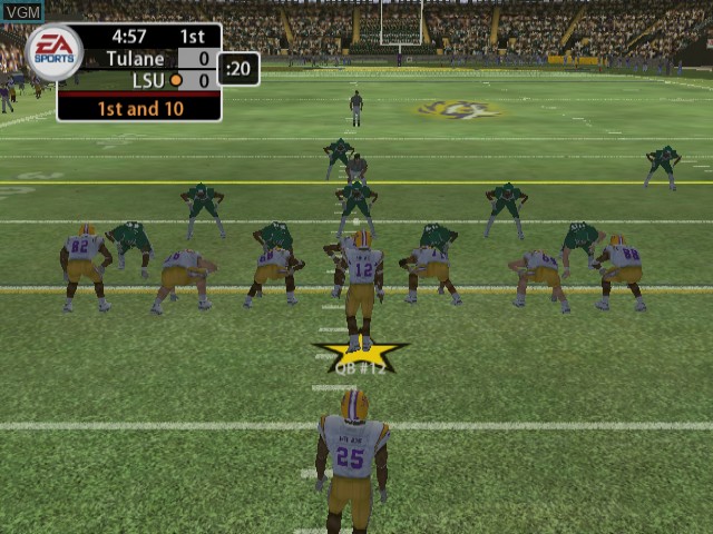 In-game screen of the game NCAA Football 2005 on Nintendo GameCube