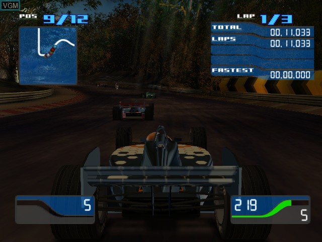 In-game screen of the game Driven on Nintendo GameCube
