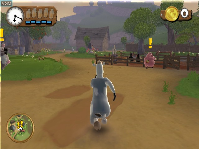In-game screen of the game Barnyard on Nintendo GameCube