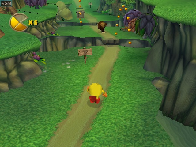 In-game screen of the game Pac-Man Vs. / Pac-Man World 2 on Nintendo GameCube