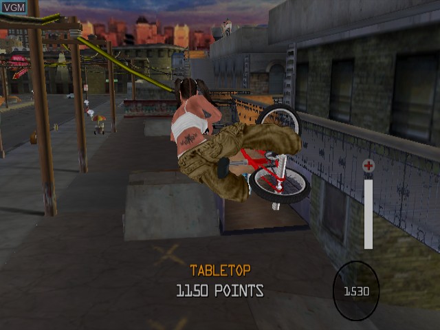 In-game screen of the game BMX XXX on Nintendo GameCube
