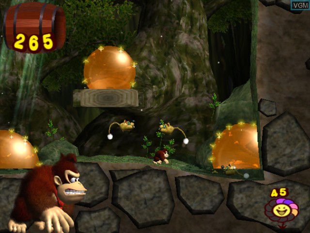 In-game screen of the game Donkey Kong Jungle Beat on Nintendo GameCube